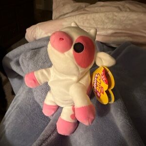Pink and White Plush Cow Toy